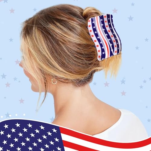 Shaped Claw Clips USA Patriotic
