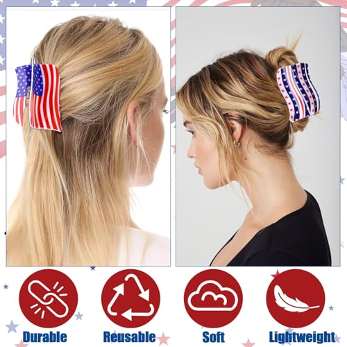 Shaped Claw Clips USA Patriotic